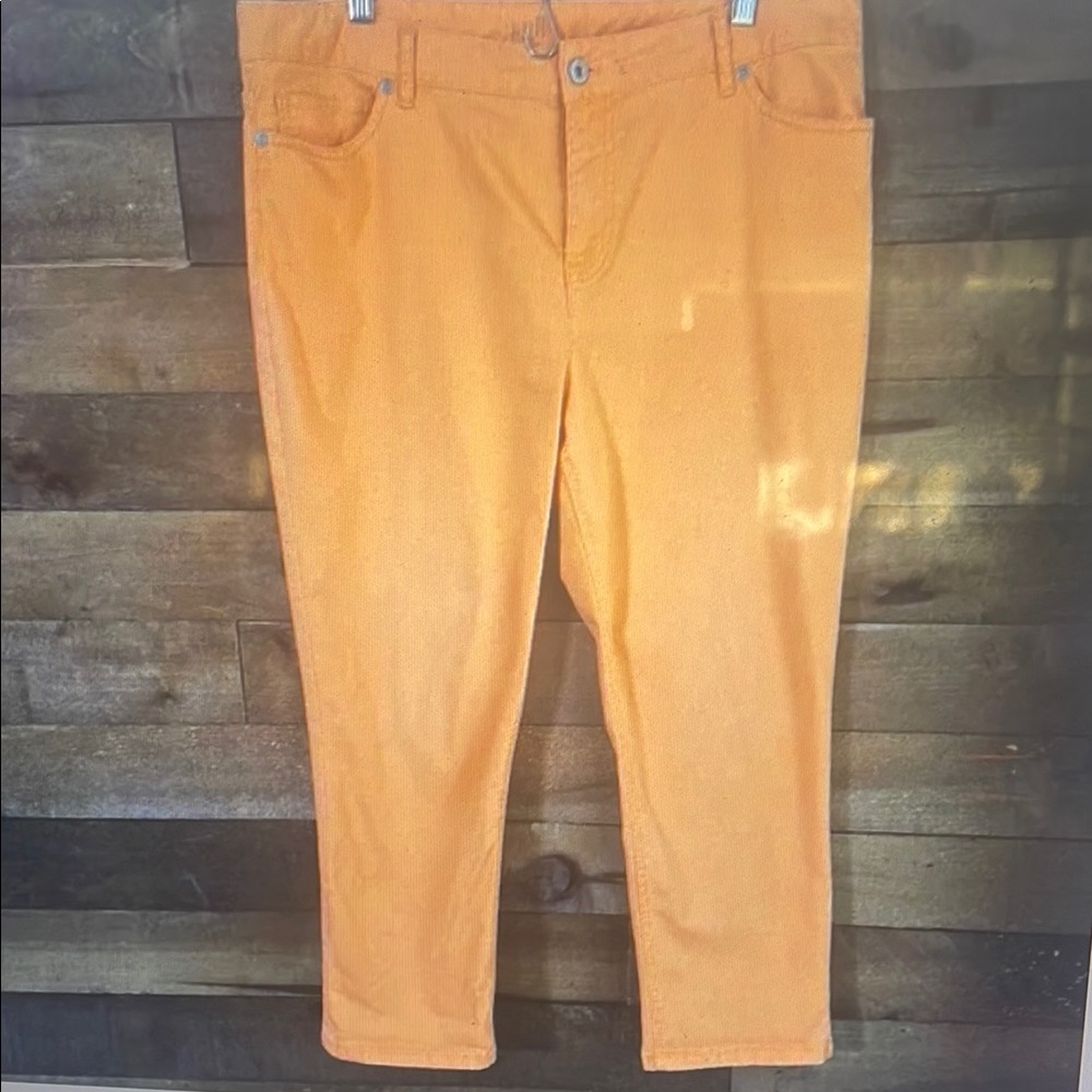 Orange Cropped Jeans